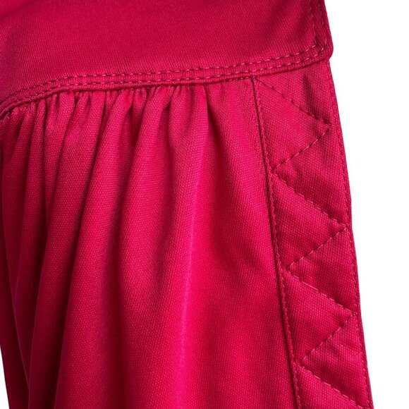 Vintage Womens Liquid Knit Red Sleeveless V Neck Elastic Tie Waist Midi Dress - Picture 5 of 8